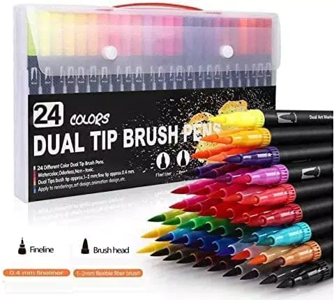 ARTOYS Pennarelli Doppia Punta set, 24 Colori