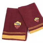 AS Roma Set Asciugamano e Ospite in Spugna, 100x60x1 cm