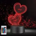 ASANMU Luce notturna 3D a forma di cuore