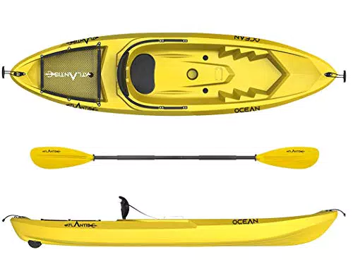 ATLANTIS Kayak - Canoa Ocean Giallo - schienalino + ruotino + pagaia