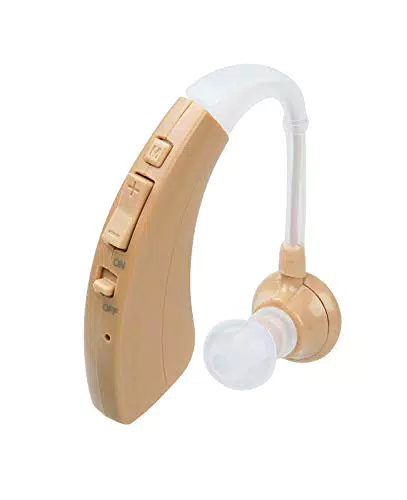 Audioactive Amplificatore acustico digitale ricaricabile leggero in colore beige con controllo del volume e riduzione del rumore