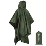 Azeekoom Poncho Impermeabile, verde