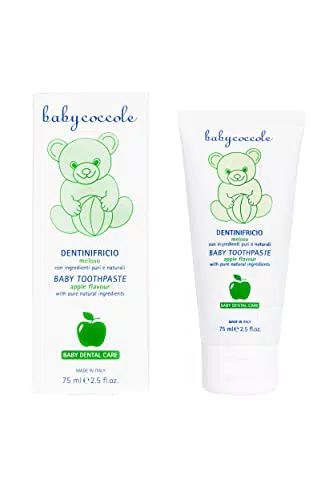 Babycoccole Dentifricio per Bambini da 0 a 6 anni all'aroma naturale di Mela. Rinforza i denti