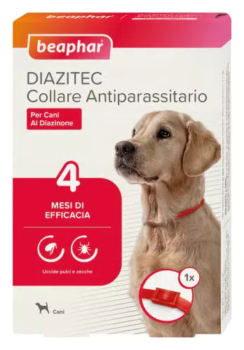 Beaphar Diazitec Collare Antiparassitario per Cane, 4 Mesi di Trattamento Efficace contro Pulci e Zecche