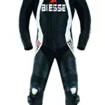 BI ESSETuta Moto Intera In pelle Per Pista Con Protezioni Pista Freccia Bianca