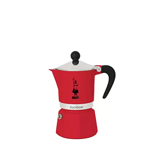 Bialetti Rainbow Caffettiera Colorata, Alluminio, Rosso
