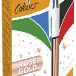 BIC 4 colori, 1 mm punta penna canna oro rosa, confezione da 12