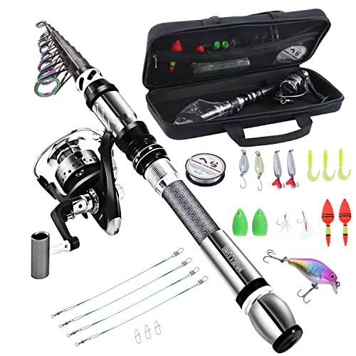 BNTTEAM Set Combinato Canna da Spinning e Mulinello da Pesca Portatile