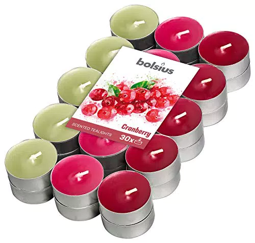 Bolsius Multicolor Tealight Profumate - Fragranza Ribes - Set di 30 Pezzi