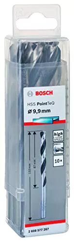 Bosch Accessories 2608577267 HSS PointTeQ - Set da 10 Pezzi di Punte Elicoidali per Trapano per Metallo