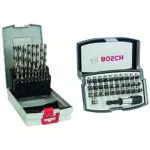 Bosch Professional Set Da 19 Pezzi Di Punte Per Metallo Hss-G Probox, Grigio & Bosch Professional Set Da 32 Pezzi, Bit Di Avvitamento Extra Hard, Nero