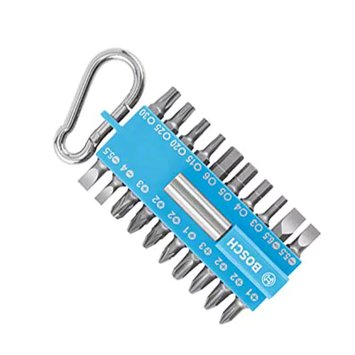 Bosch Set di 21 Pezzi Bit di Avvitamento con Supporto Universale per Bit Blu
