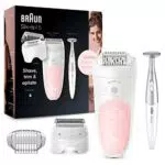 Braun Silk-épil 5, Depilatore Donna Epilatore con Testina Radente e Cappuccio Massaggiante