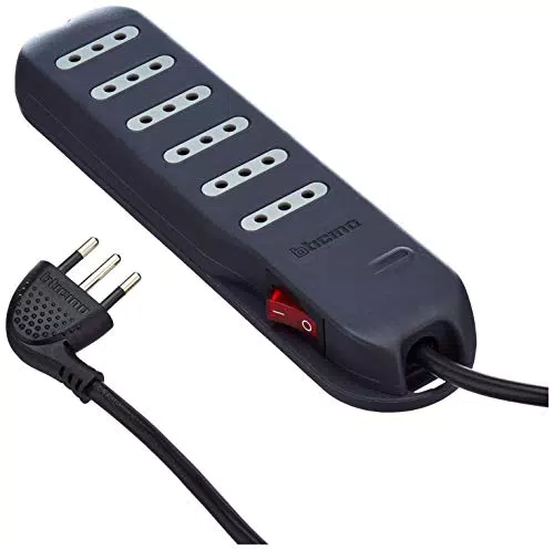 BTicino 3630GB Ciabatta Multipresa Slim6 Appendibile, Nero