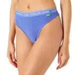 Calvin Klein Tanga Donna Elasticizzato, Blue Iris, L