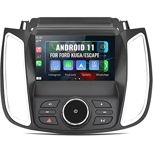 CAMECHO Autoradio 2 Din Apple Carplay per Ford Kuga 2013 Autoradio con Navigatore Bluetooth + Telecamera Posteriore