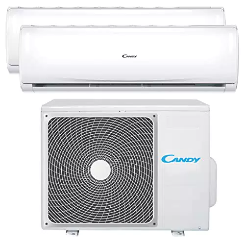 Candy, Condizionatore Smart Linea Pura, Climatizzatore Dualsplit con 1 Unità Esterna e 2 Interne 9000-12000 Btu