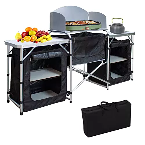 Cecaylie Cucina da campeggio pieghevole con antivento