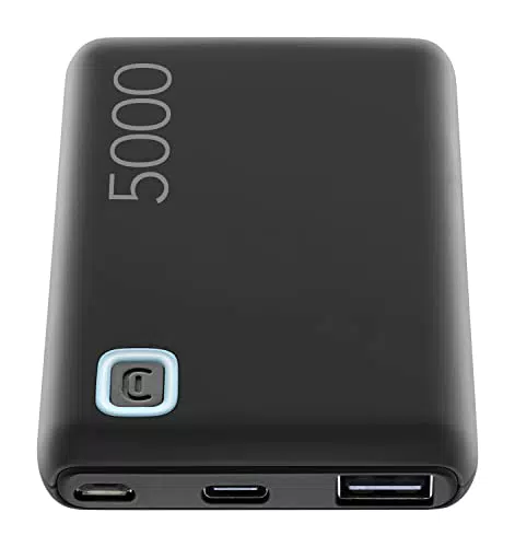 Cellularline | Power Bank ESSENCE 5000 | Caricabatterie portatile da 5000mAh, nero