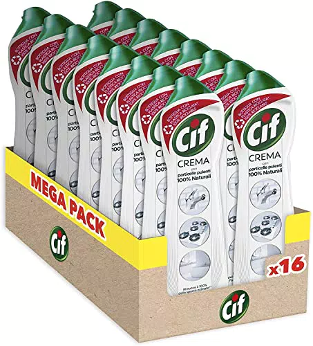 Cif Crema Bianco Detergente per Superfici Dure, Maxi Formato