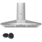 COMFEE' Cappa Aspirante 90 cm PYRA17SS-90 Acciaio Inossidabile Cappa Cucina con LED
