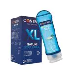 CONTROL Kit composta da n°1 Confezione di preservativi Nature XL 24 pz e n°1 Gel Massaggio 2in1 Mediterranean Sea
