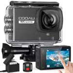 COOAU 2023 Nuovo Action Cam 4K WiFi 24MP Touch Screen con Flash Lamp Microfono Esterno fotocamera subacquea 40M con Telecomando EIS Stabilizzazione action camera 170° Grandangolare 2 Batterie 1350mAh