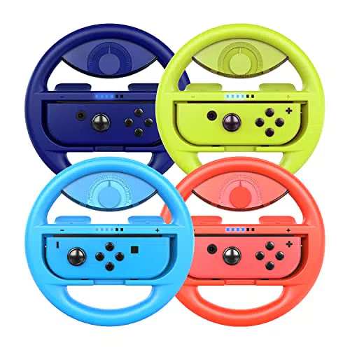 COODIO Volante da Corsa Joy Con, Steering Wheel per Mario Kart 8 Deluxe, 4 Pezzi