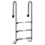 COSTWAY Scaletta di 3 Gradini per Piscina Scala in Acciaio Inox, 132 x 50 x 26 cm