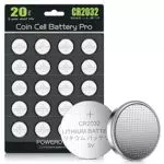 CR2032, Confezione Da 20, POWEROWL - 2032 Batteria Bottone al litio 3V per Telecomando per veicolo