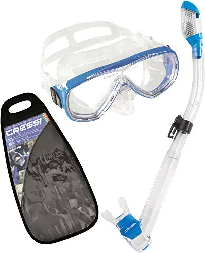 Cressi Onda Dry, Combo Set Snorkeling Unisex - Adulto, Blu