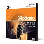 D’Addario - Corde per chitarra acustica, bronzo 80/20, 3 confezioni