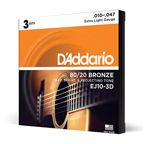 D’Addario - Corde per chitarra acustica, bronzo 80/20, 3 confezioni