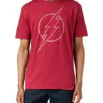 dc comics t-shirt con logo flash, verde, L