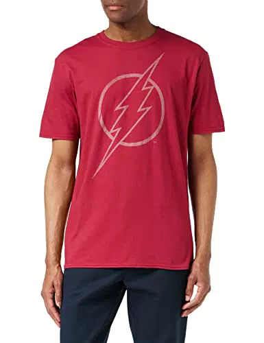 dc comics t-shirt con logo flash, verde, L