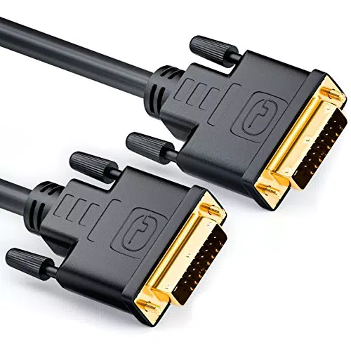 deleyCON 0, 5m Cavo da DVI a DVI 24+1 - DVI-D Dual Link - HDTV 1080p Full HD 3D Ready - Cavo Adattatore Cavo per Monitor con Nucleo in Ferrite - Nero