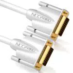 deleyCON 1, 5m Cavo DVI Dual Link 24+1 HDTV Risoluzioni fino a 2560x1080 FULL HD 1080p 3D Ready DVI-D Dual Link Contatti Dorati - Bianco
