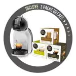 De'Longhi - Mini Me, Macchina da caffè a capsule Dolce Gusto con 3 confezioni di caffè
