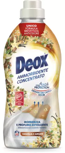 Deox - Ammorbidente Lavatrice Concentrato, 33 Lavaggi, Vaniglia e Argan