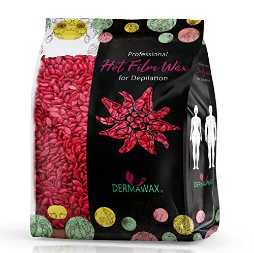 Dermawax ceretta senza strisce per tutto il corpo, rosa con olio di cocco, 500gr