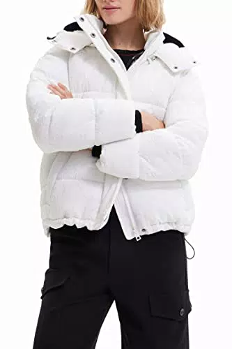 Desigual Padded_ESTOCOLMO, 1000 White Cappotto Corto Imbottito