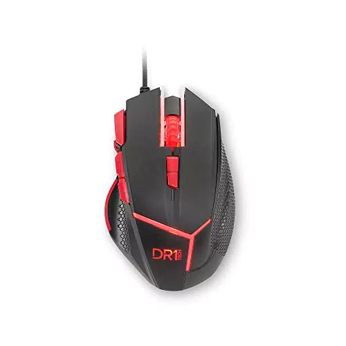 DR1TECH Mouse da Gaming Professionale con Filo Resistente - 9 Tasti fino a 4200 DPI