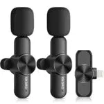 Dual Wireless Microphone for iPhone iPad, Professional Wireless Lavalier Microphone for Video Recording