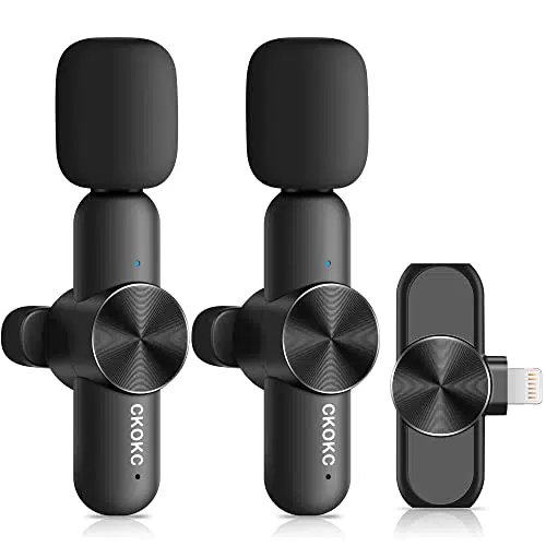 Dual Wireless Microphone for iPhone iPad, Professional Wireless Lavalier Microphone for Video Recording