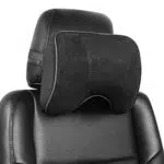 EASY EAGLE Cuscino Poggiatesta Auto in Tessuto Scamosciato e Schiuma di Memoria, Nero, 1 Pezzo