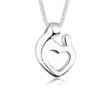 Elli Collana Donne Madre Bambino Cuore Legame in Argento Sterlino 925