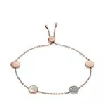 Emporio Armani Bracciale in Acciaio Inossidabile da Donna, Colore Oro Rosa con Brillanti