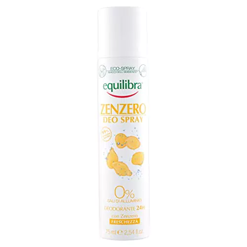 Equilibra Corpo, Zenzero Deo Spray, Deodorante Spray a Base di Ingredienti di Origine Naturale