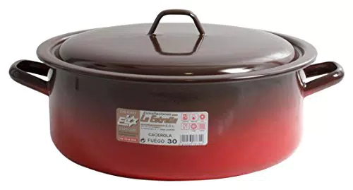 Esmaltaciones La Stella Fuoco-Casseruola Smaltata con Coperchio