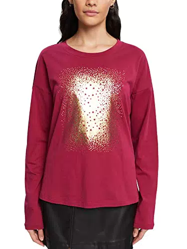 ESPRIT 112cc1k320 T-Shirt, 615/rosso ciliegio